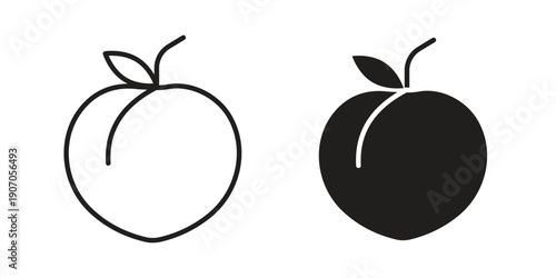 Peach icon. Trendy Flat style for graphic design, Website, UI. EPS10