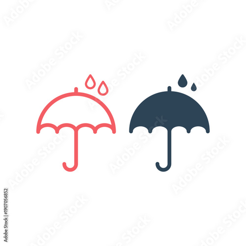 Umbrella vector icons set template