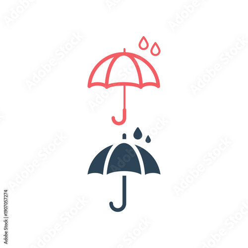 Umbrella vector icons set template