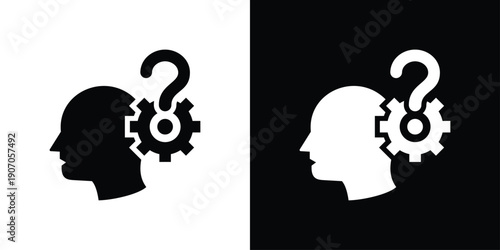 Critical Thinking Icon Sheet Black And White