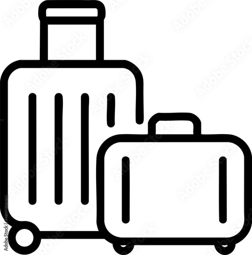 Travel Luggage Line Icon – Suitcase, Baggage and Tourism Symbol