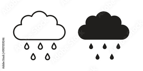 Rain icon. Trendy Flat style for graphic design, Website, UI. EPS10