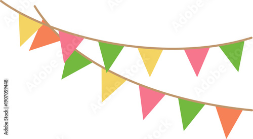 Colorful Bunting Flags Decoration illustration