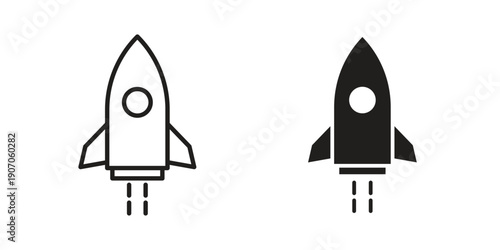 Rocket launch icon. Trendy Flat style for graphic design, Website, UI. EPS10