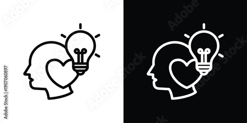 Emotional Intelligence Icon Sheet Black And White