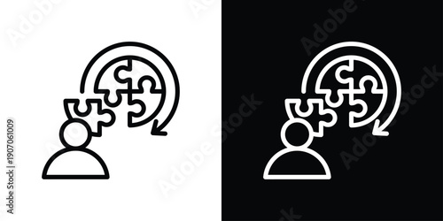 Problem Solving Icon Sheet Black And White
