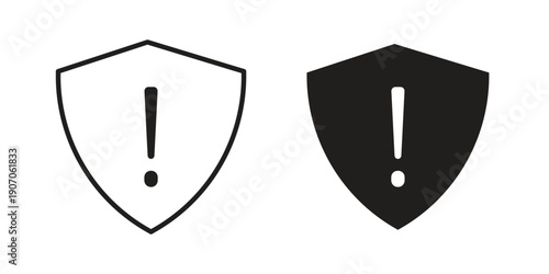 Shield exclamation icon. Trendy Flat style for graphic design, Website, UI. EPS10