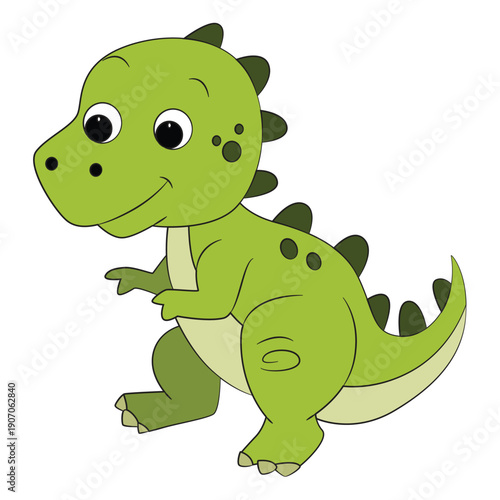 Simple spinosaurus dinosaur cartoon on white background