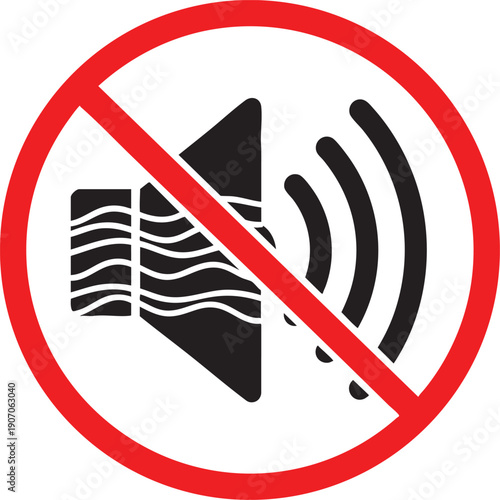 No Speaker Sound Line Icon – Muted Audio, Silence Mode and Sound Restriction Symbol