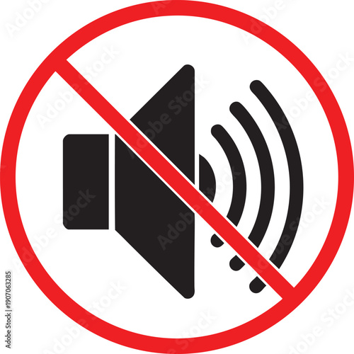 No Speaker Sound Line Icon – Muted Audio, Silence Mode and Sound Restriction Symbol