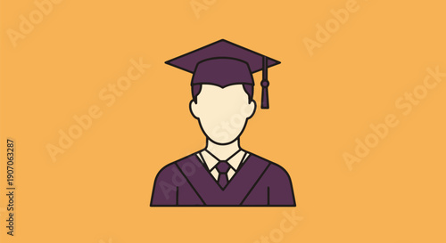 Graduate in Purple Robe and Cap.