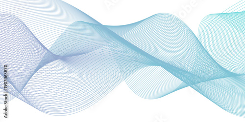 Abstract blue blend line technology business wavy line sound music flow wave background. minimal paper grid web smooth line. digital vector web soundwave pattern texture.