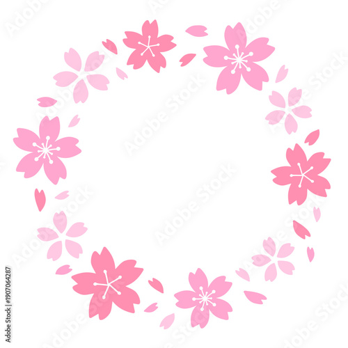 シンプルな桜の花のリース