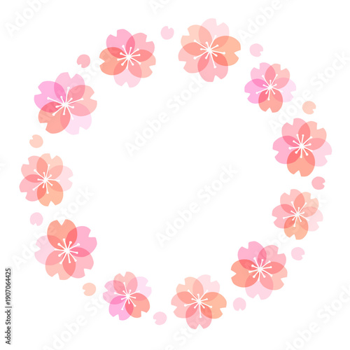 可愛いさくらの花のリース