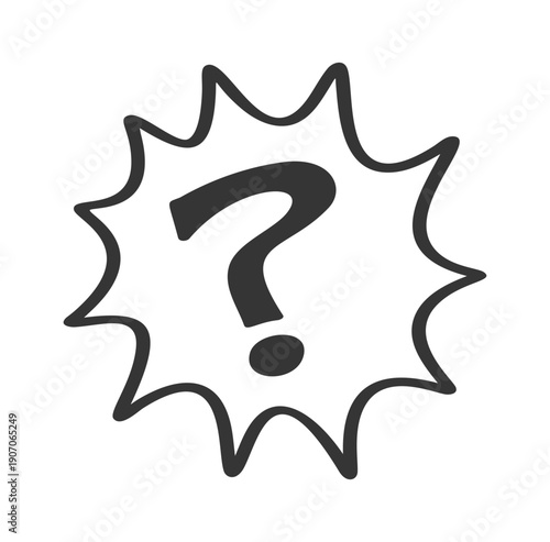 Puzzled reaction question mark sticker