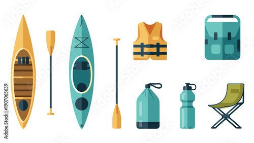 Essential flat style kayaking gear and accessories collection