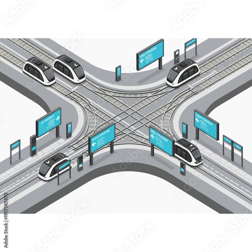 Futuristic Transportation System with Autonomous Vehicles.