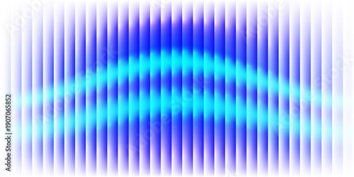Abstract vertical blue light bar pattern background with glowing cyan center, creating a vibrant digital sound wave or equalizer effect, isolated on