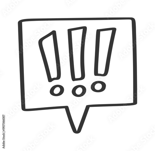 Three exclamations speech bubble design