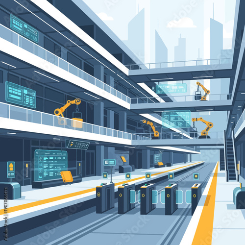 Robotic Arms in Modern Industrial Facility.