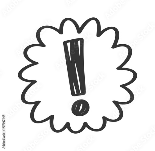 Alert symbol curly frame design