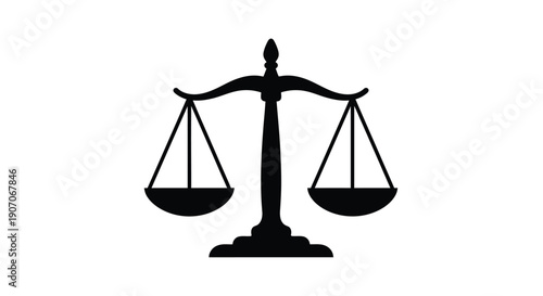 Black silhouette of scales of justice representing law and fairness