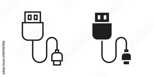 USB cable icon. Trendy Flat style for graphic design, Website, UI. EPS10