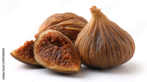 Close up of fresh figs fruit isolated on white background