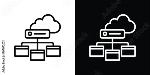 Bild auf Leinwand Load Balancer Icon Sheet Black And White