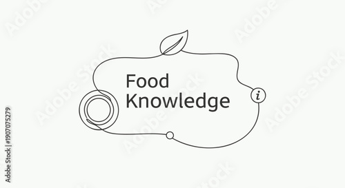 Vector food knowledge logo, illustration for website or presentation, with apple and camera outline, Isolated on transparent background, png
