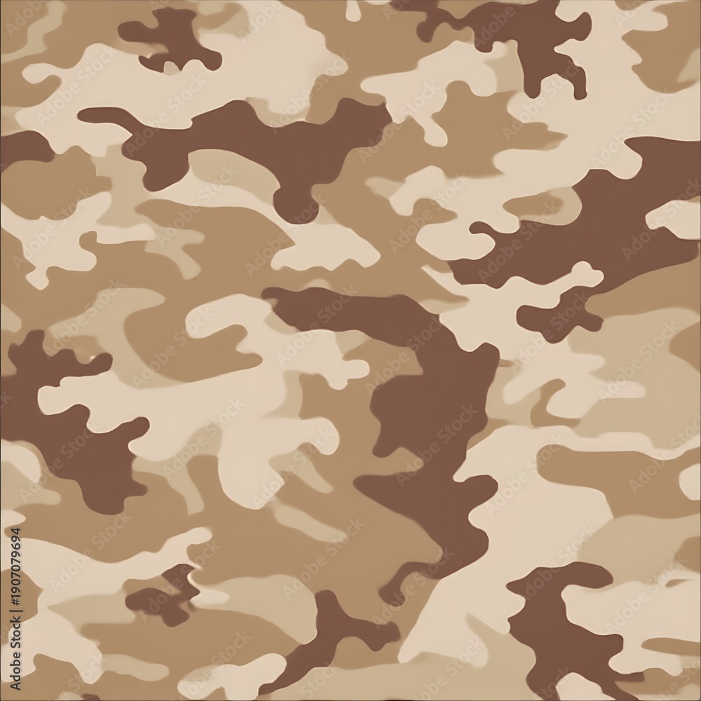 Fototapeta premium Seamless desert camouflage pattern with organic brown and tan shapes creating an abstract design