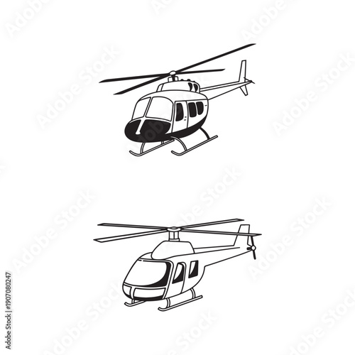 Helicopter Line Art 