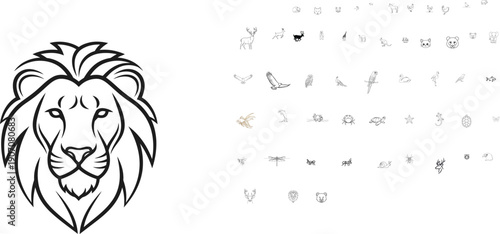 Majestic lion head logo design