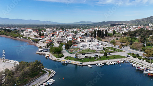Aerial view of Nea Anchialos town, Magnesia, Greece