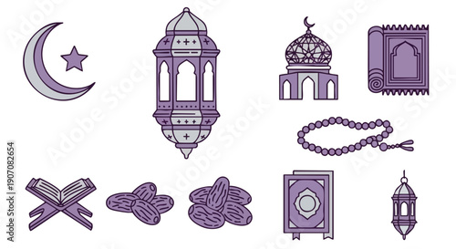 Objets Religieux Modernes Violets pour le Jeûne