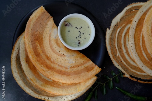 Homemade Multi grain Dosa |High protein mixed lentil crepes served with coconut chutney