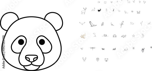 Cute panda bear face illustration