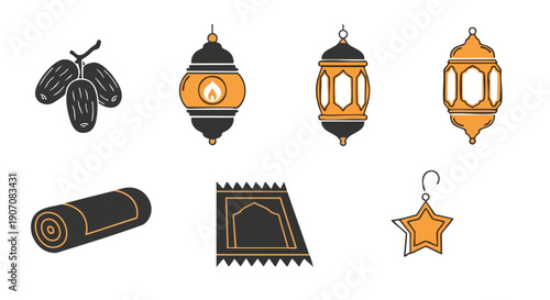 Ramadan Iconography Featuring Saffron and Charcoal