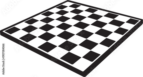 Chessboard Perspective Line Art Icon.eps