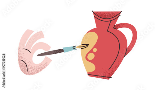 Hand painting ceramic vase sticker