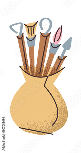 Pottery kit in ceramic vase