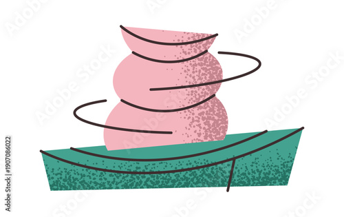 Spinning clay on pottery wheel