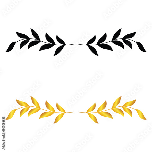 Graceful symmetrical leaf accent – Clean and elegant botanical accent designed to highlight headers, frames, and tasteful branding layouts