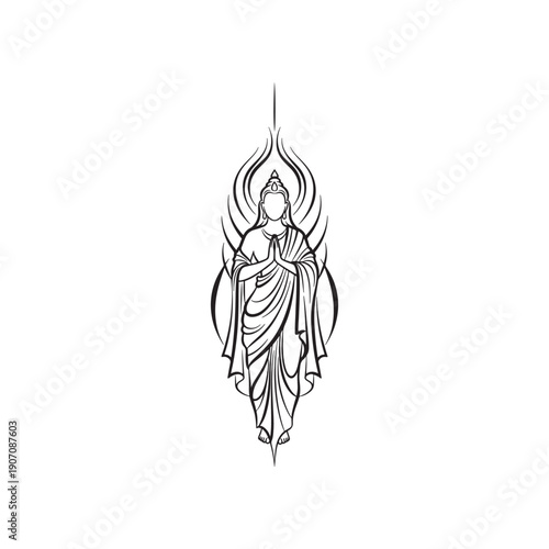 A stylized vector eagle in a devilish cartoon tattoo style designed as a Halloween icon vector