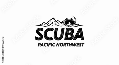 Stylized logo features mountains, a diving mask, and text for "SCUBA PACIFIC NORTHWEST