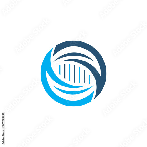 Modern DNA Helix Logo for Biotechnology and Science, modern and simple logo design