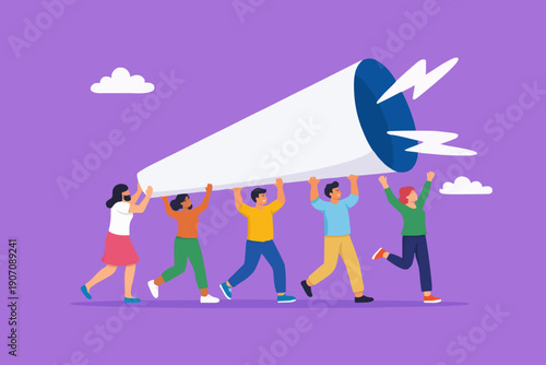 Teamwork and Loud Voice Concept