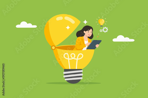 Wallpaper Mural Bright Idea With Woman Torontodigital.ca