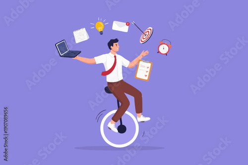 Business Person Balancing Tasks