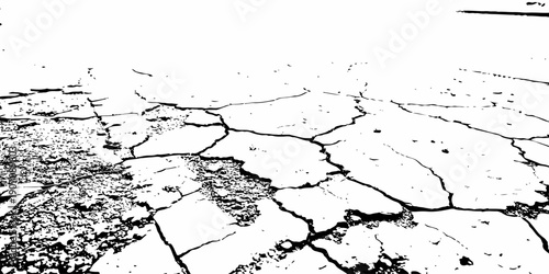 Black and white dirty grunge texture of cracked paint on asphalt and abstract effect old concrete faded wall dry surface patterns background.

